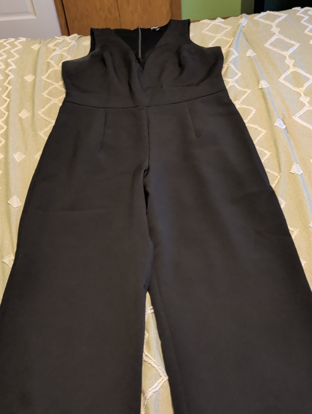 Express Black Sleeveless Wide-Leg Jumpsuit